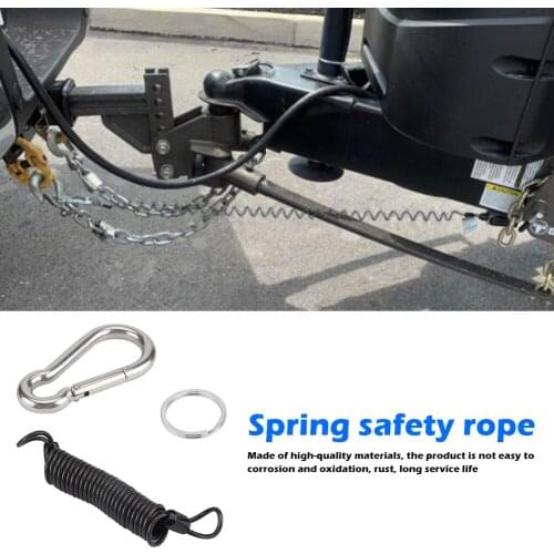 Safety Breakaway Cable 5 Foot Coiled Accessories Easily Installation with Spring Clip Travel Trailer Personal Car Elements