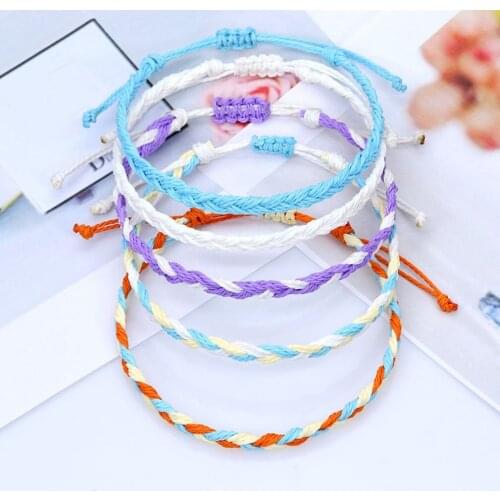 Handmade Tibetan Buddhist Braided Bracelet & Bangle Adjustable Knot Lucky Original Nylon Rope Mixed Color Women Men Bracelets