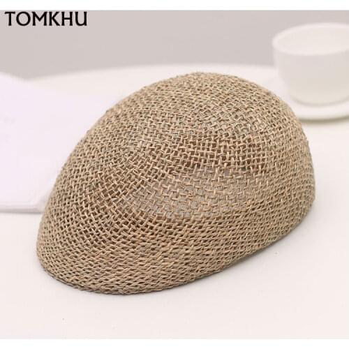 New Unisex Gatsby Visor Hat Man Women Newsboy Cap Summer Sun Hat Kentucky Derby Twisted Seagrass Ivy Straw Hat Cabbie Beret Hat