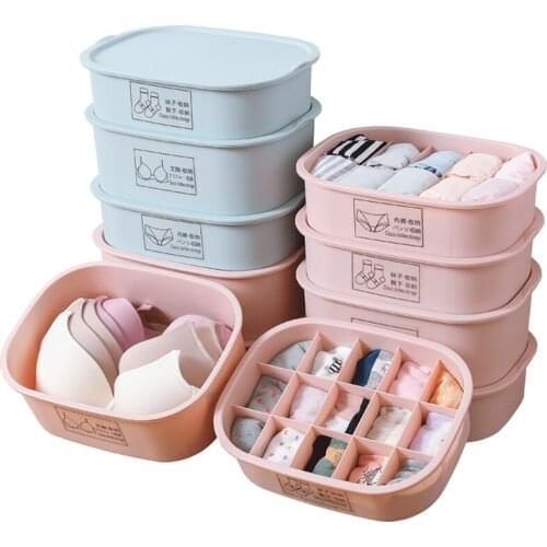 Stackable Tie Bra Underwear Socks Drawer Storage Box Creative Socks Organizer Jewelry Cosmetics Finishing Container Plastic Box