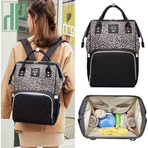 HH Mummy Maternity Fashion Large Capacity Nappy Bag Diaper Bags Travel Backpack Feeding Baby Leopard Wrap Waterproof Backpack