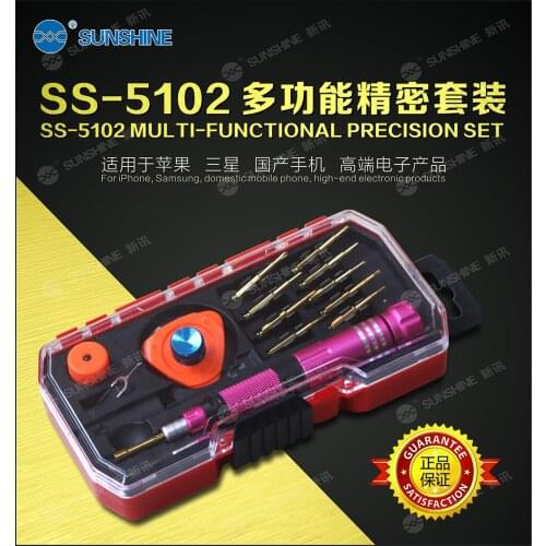 Sunshine SS-5102 16 in 1 Multi-functional Precision Set for iphone for Samsung Mobile Phone With 7 Section Extension Rod