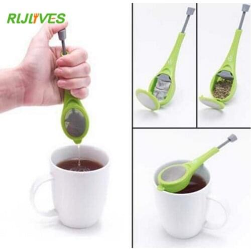 RLJLIVES Flavor Total Tea Infuser Gadget Measure Swirl Steep Stir Press Plastic Tea&Coffee Strainer