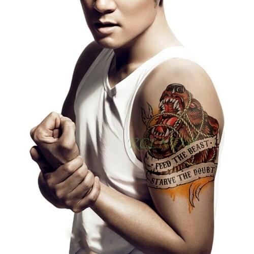 Waterproof Temporary Tattoo Sticker Tiger Lion letter fake tatto flash tatoo tatouage temporaire big size for women girl men