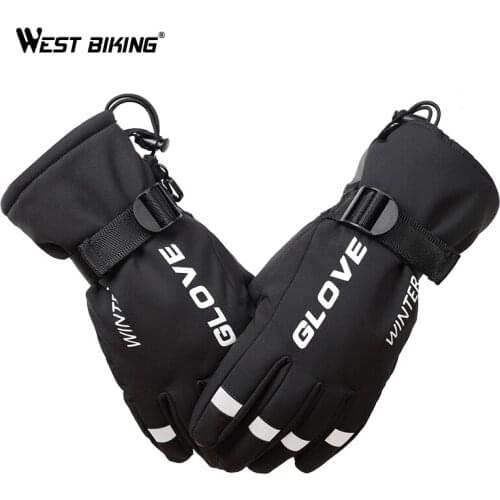 WEST BIKING Winter Cycling Gloves Warm Thermal Ski Snowboard Gloves Fishing Sport Mittens Men Women Motorcycle Bicycle Gloves