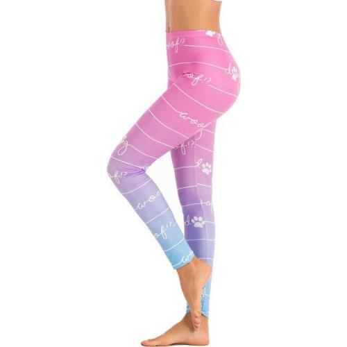 High Waist punk Leggings Woman Fitness Pants Women Fashion Legging Line gradient Color Printing leggins Sexy Slim legins