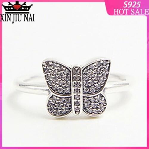 925 sterling silver dance butterfly ring clear CZ ring for women,fashion beautiful finger jewelry diamond rings for women