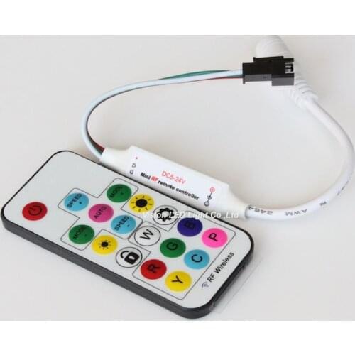 10 Sets a lot, 17key, DC5-24V, 12V RGB wireless remote mini RF LED Controller for WS2811 IC strip and almost all 3 wires led