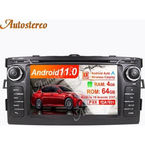 Android 10.0 4GB+64GB Car GPS Navigation for Toyota Auris 2006-2012 Multimedia Player Auto Stereo Head Unit Radio Tape Recorder