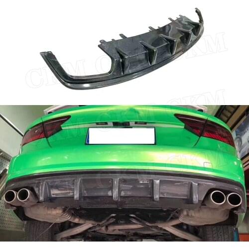 For A7 Carbon fiber Rear Bumper Lip Diffuser Spoiler For Audi A7 S7 Sline Sport 2012- 2018 Car Styling