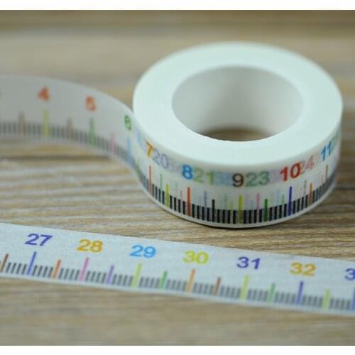 Free shipping Beautiful 15mm*10m*2rolls washi paper tape/ color ruler masking japan washi tape