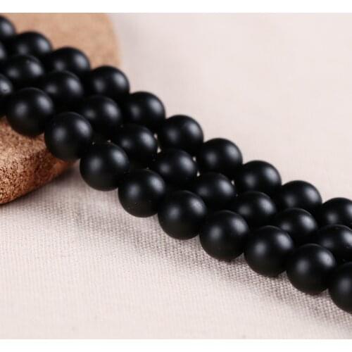High Quality Charm Matte Black 4mm 6mm 8mm 10mm Natural Stone Bead For DIY bracelet necklace women&men Jewelry Loose Spacer Bead