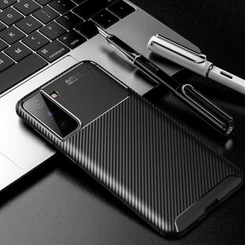 Case For Galaxy S21 Carbon Fiber Shockproof Cover for Samsung Galaxy S21 Ultra Plus Couqe Fundas