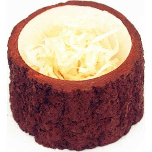 Wooden Pile Shape Concrete Gypsum Flower Pot Mold Clay Craft Casting Succulent Flower Concrete Planter Potted