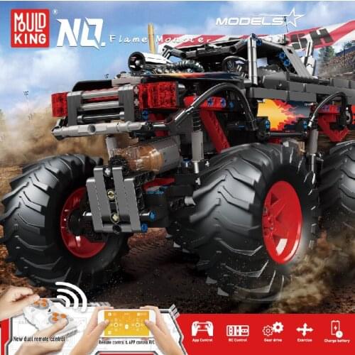 Kids DIY Toys Building Blocks High-Tech APP RC Motorized Flame Climbing Truck Model Assembly Bricks for Children Christmas Gifts