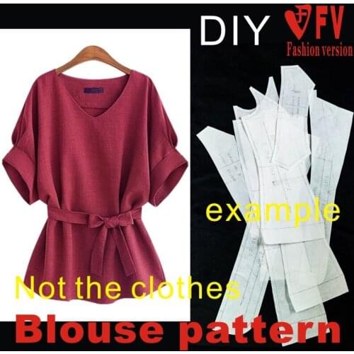 Womens casual shirt coat garment making pattern 1:1 cutting drawing BCY-118