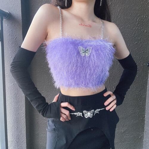 Elegant tassel Chain slimspaghetti strap female mujer bar party camisole crop top fashion street casual harajuku tank top X14