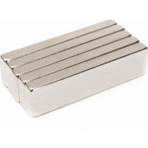 5Pcs/Set 40x10x4mm N52 Strong Block Bar Fridge Rare Earth Neodymium Magnets