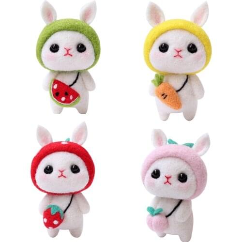 Cute and Interesting handmade toys DIY wool felt rabbit kits unfinished plush doll poking music toy gift Non-finished product