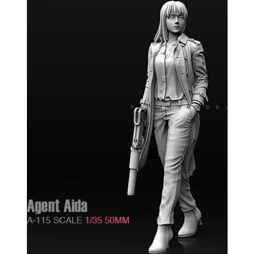 1/35 (50mm) Resin model Kits female Soldier self-assembled A-115