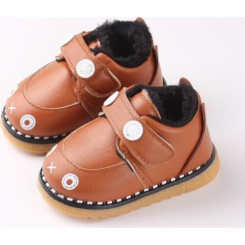 2019 Winter New Childrens Cotton Shoes Leather Plus Velvet Cotton Childrens Shoes Baby Shoes Baby Shoes Girls Baby Boy Shoes