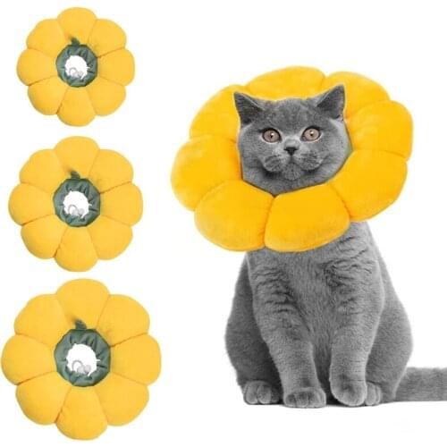 Kitten Recovery Collar Anti-lick/bite Cat Neck Cone Elizabeth Padded Collar Cute Flower Shape Pet Accessories