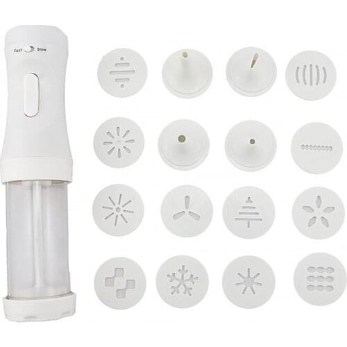 Cookie Press Gun Cookie Maker Kit Electric Cookie Decorating Tool With 12 Discs And 4 Icing Tips Cookie Press Kit