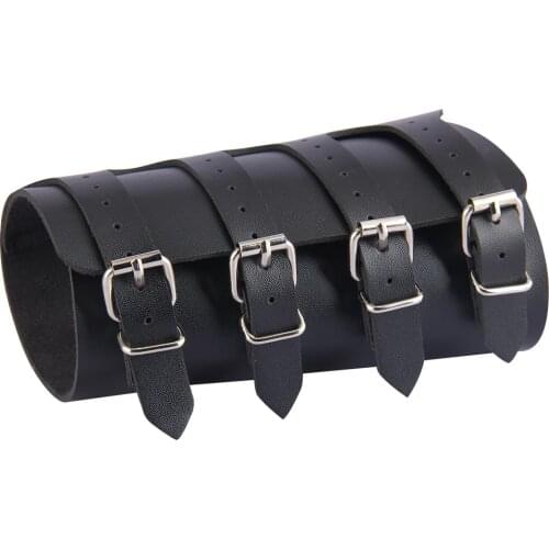 Prettyia Unisex Faux Leather Gauntlet Wristband Wide Bracer Arm Armor Cuff