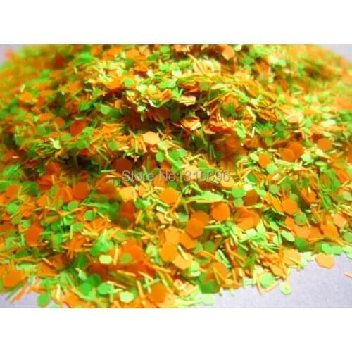 Solvent Resistant Glitter Mix Orange and Yellow for nail art,DIY nail polish