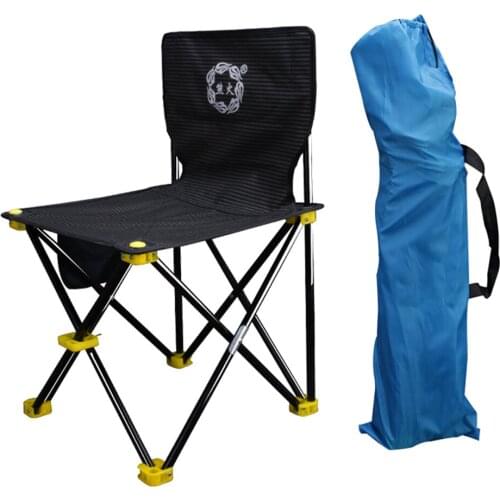 Collapsible Garden Camping Fishing Festival Chair with Backrest & Pocket Outdoor
