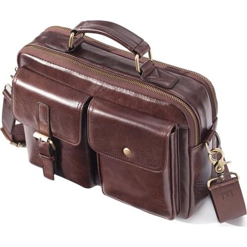 Brand New Cowhide Leather Messenger Bag Men Genuine Leather Handbag Male Travel Pad Shoulder Bag for Men Office Briefcase Totes