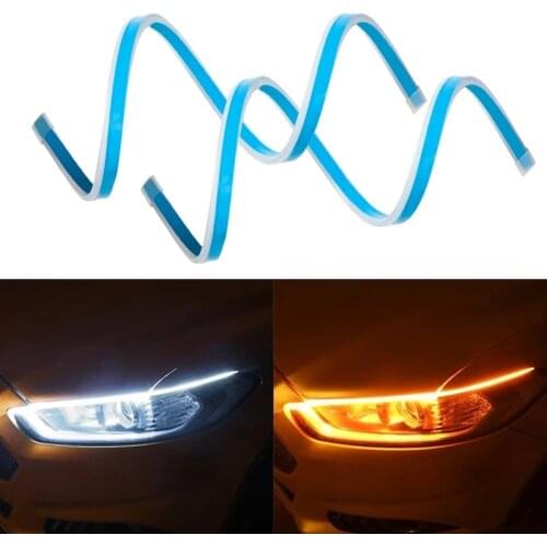 LED DRL Car Daytime Running Light Flexible Strip For Mitsubishi ASX Outlander Pajero KIA RIO Ford Focus Hyundai IX35 Solaris