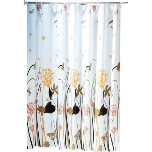 Home Decoration Bathroom Shower Curtain Waterproof PEVA Material Dandelion Pattern Bath Curtain Elegant