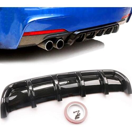 Universal Carbon Fiber & Black Car Rear Bumpers Six-toothed Spoiler Chassis Shark Fin Air Flow Diffuser Fashion Bumper Guards