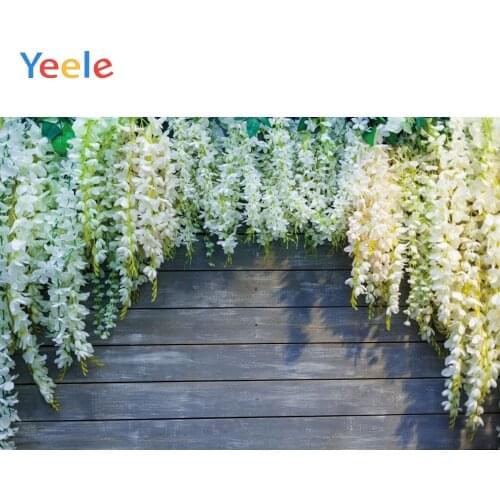 Wood Board White Flower Baby Shower Birthday Backdrop Vinyl Wedding Photocall Photography Background For Photo studio Photophone