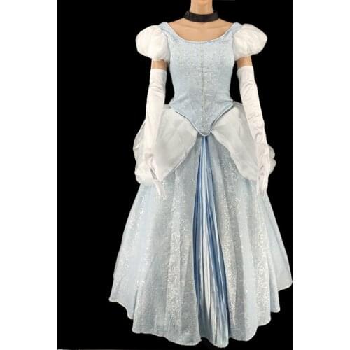 Adult Women Cosplay Costume Cinderella Performance Princess Dress Halloween Christmas Party Gown