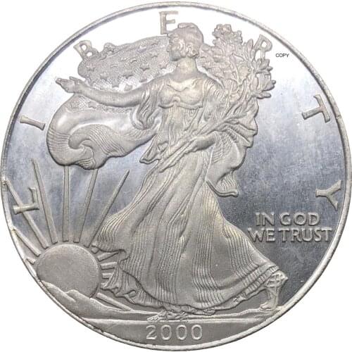 United States 1 Dollar American Silver Eagle Bullion Coin 2000 W Type Plated Silver Commemorative Coin Copy coin