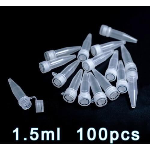 100PCS 1.5ml Lab PP Plastic Test Tube Centrifuge Vial Screw Cap Skirted For Experiment