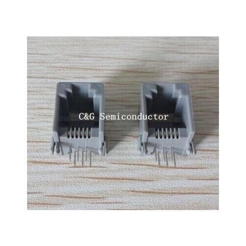 100PCS 6P 6Pin RJ11 Connector Adaptor Network Ethernet Modular PCB Socket Interface Standard