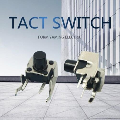 1000pcs Tact Switch Four Foot 6*6*7.5mm Bracket Touch Side Press Key Electric Button 4 Pins