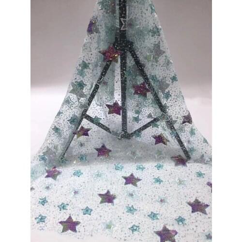 African lace fabric 2021 high quality lace sequins French mesh tulle mesh lace wedding dress R3963