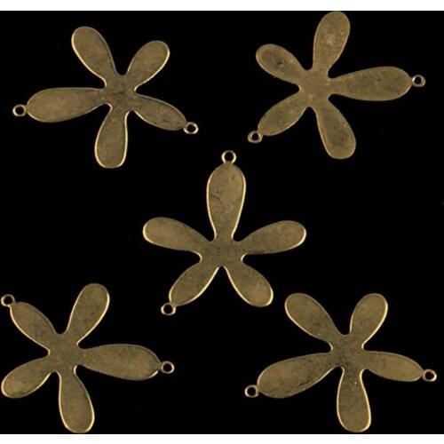 28*24.5mm DIY Jewelry Accessories Retro Simple Double Hanging Plane Flower Earring Pendant Handmade Earring Accessories Material