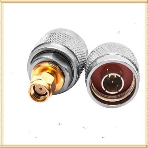 2PCs antenna RF adapter N Male to RP- SMA male hole goldplated straight connector
