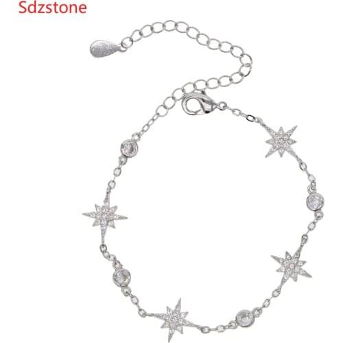 New fashion european classic northstar engraved charms Delicate bracelet for women charm adjust size bangle jewelry 2019