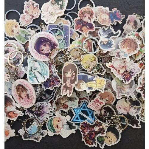 20pcs/set Defaulted Anime Touken Ranbu Online Lovelive Hetalia Bungo Stray Dogs Umaru Oneside Keychain