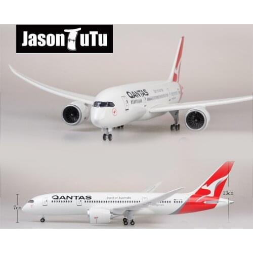 JASON TUTU 43-47cm Airplane Model Aircraft Qantas Boeing 787 1/160 Scale Diecast Resin Light and Wheel Plane Gift