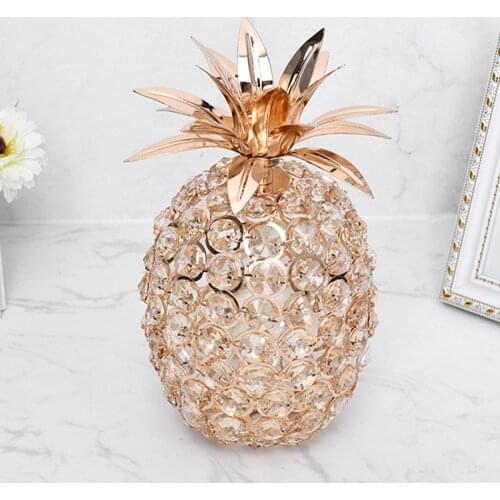 Crystal Fruit Figurine Modern Pineapple Pear Home Decoration Accessories Glass Decoration Fruit Statue Bedroom Home Decor