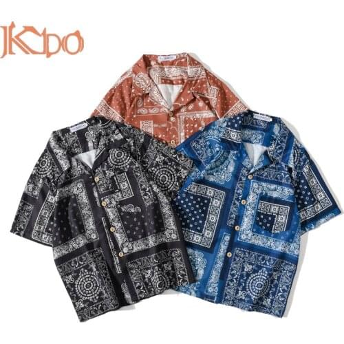Summer 2020 New Men Shirt Short Sleeve Flower Printing Hawaiian Casual Blouse Beach Floral Tops Male Casual Soft Loose Clothing