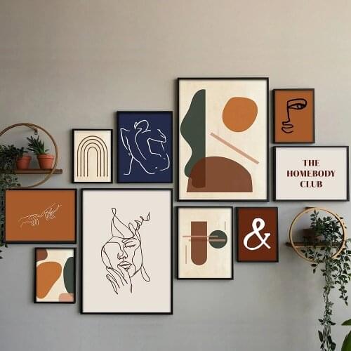 Hd Prints Line Picture Wall Artwork Simplicity Modular Painting Minimalist Poster Canvas Living Room Home Decoration Framework