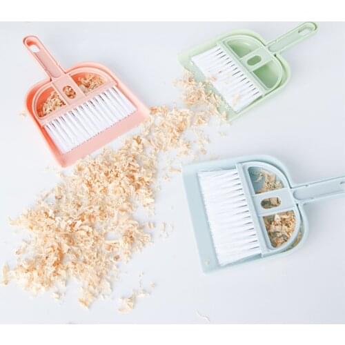 Hamster Broom Set Clean The Sawdust Small Dustpan Golden Bear Hedgehog Guinea Pig Rabbit Chinchilla Totoro Cage Cleaning Tools